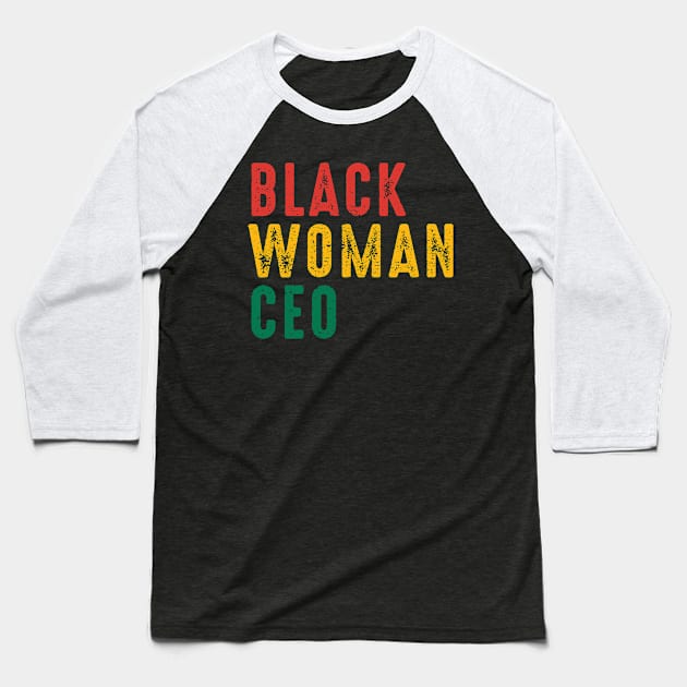 Black Woman CEO African American Female Entrepreneur Baseball T-Shirt by Metal Works